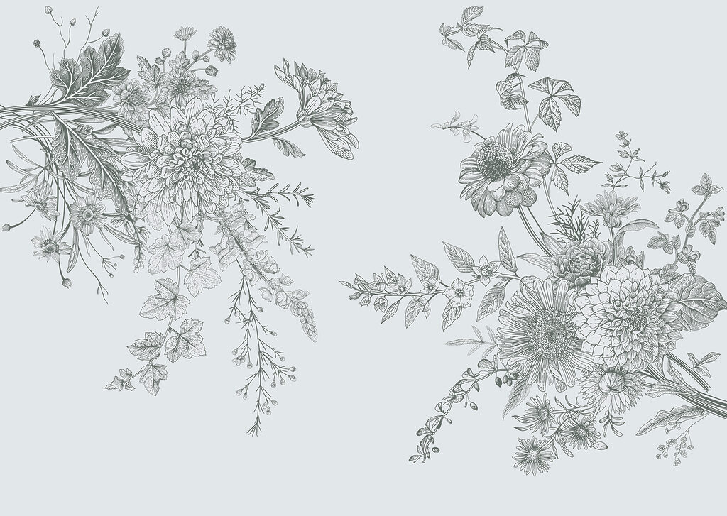 Elegant floral illustration with muted tones
