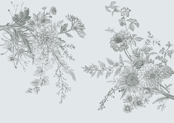 Elegant floral illustration with muted tones