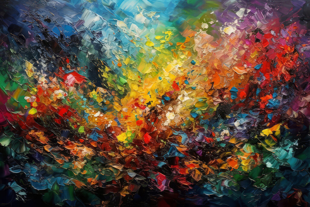 A colorful painting of many colors