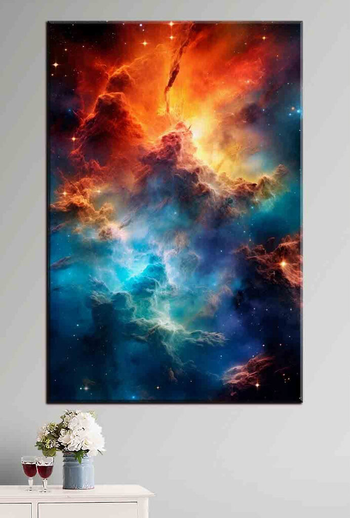 Colorful clouds and stars in space Colorful clouds and stars in space