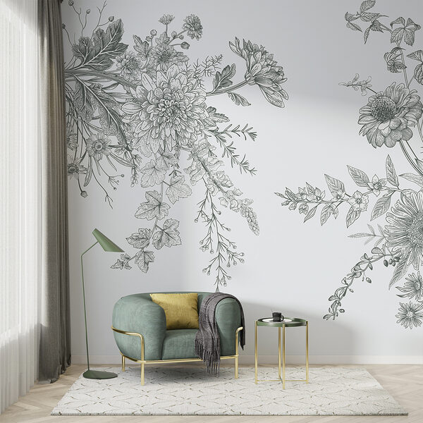 Elegant floral illustration with muted tones