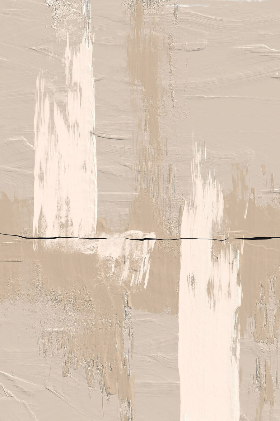 Eine weiße und braune Farbe an einer Wand Eine weiße und braune Farbe an einer Wand