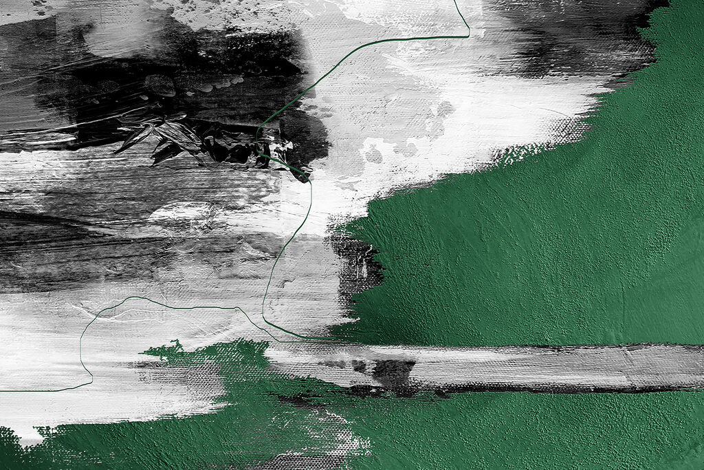 A close up of a painting