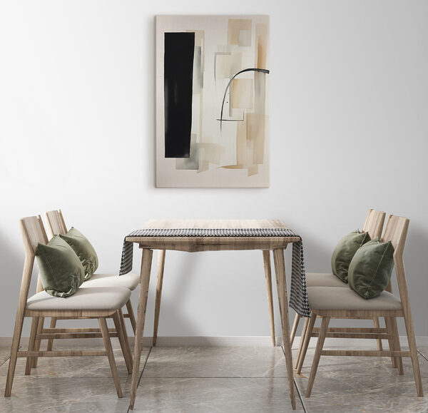 A painting of a black rectangle and rectangle