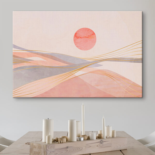 Wandbilder Eine rosa-graue Welle mit einer roten Sonne (Artikelnummer: s37548) Wandbilder Wandbilder Eine rosa-graue Welle mit einer roten Sonne (Artikelnummer: s37548)