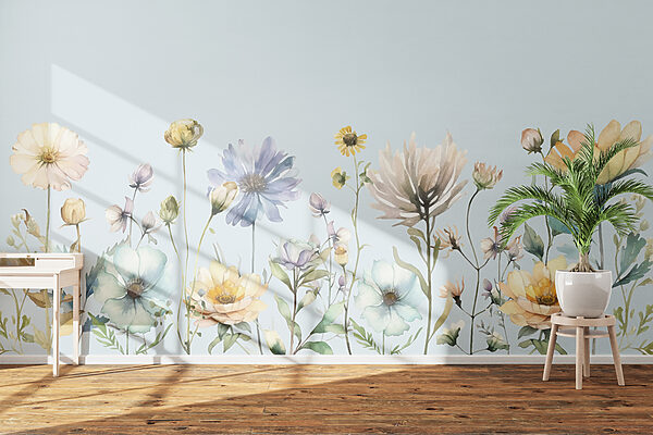 Ein Aquarell mit Blumen Ein Aquarell mit Blumen