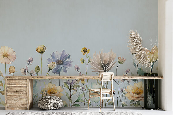 Ein Aquarell mit Blumen Ein Aquarell mit Blumen