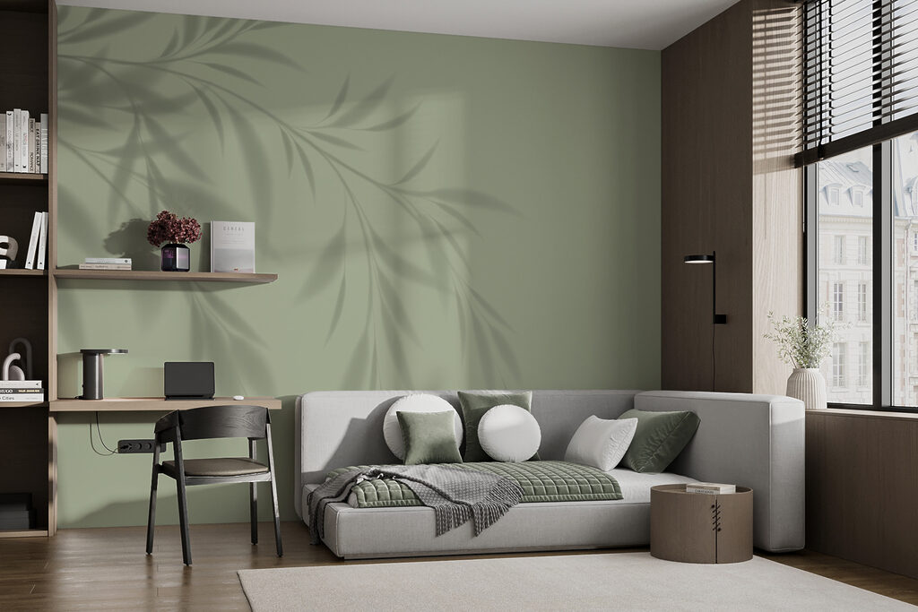 A shadow of a plant on a wall A shadow of a plant on a wall