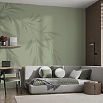 Fototapeten Der Schatten einer Pflanze an einer Wand