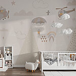 Fototapeten Ein Hintergrundbild mit Bergen und Flugzeugen