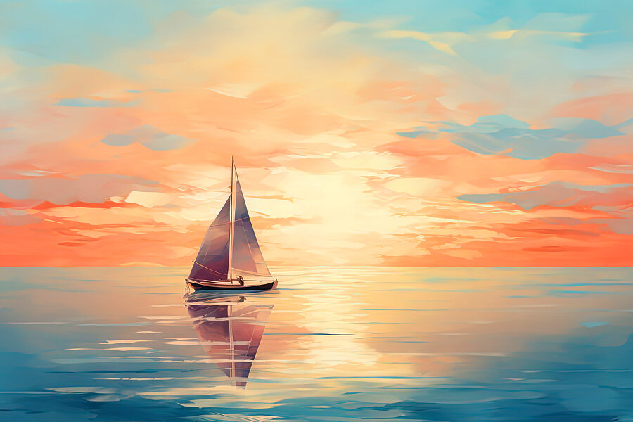 Ein Segelboot auf dem Wasser Ein Segelboot auf dem Wasser