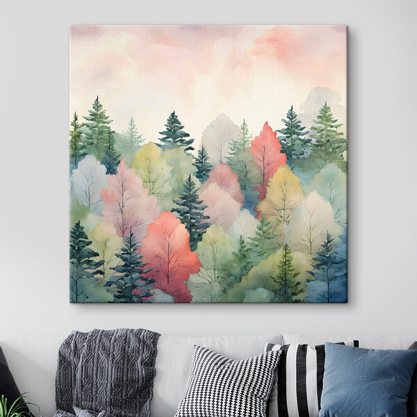 Ein Aquarell mit Bäumen Ein Aquarell mit Bäumen