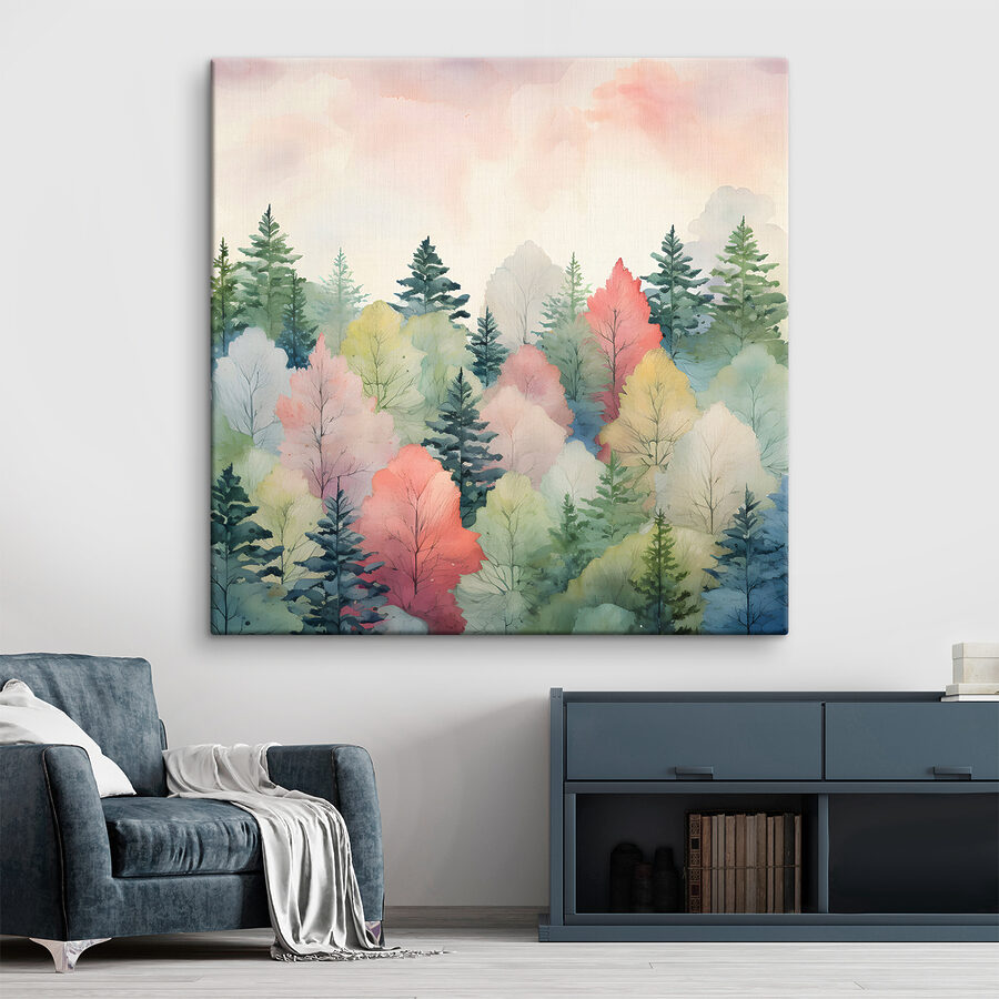 Ein Aquarell mit Bäumen Ein Aquarell mit Bäumen
