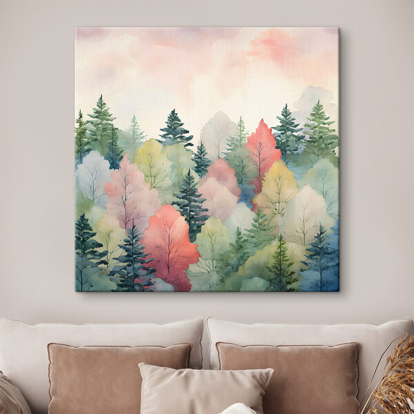 Ein Aquarell mit Bäumen Ein Aquarell mit Bäumen