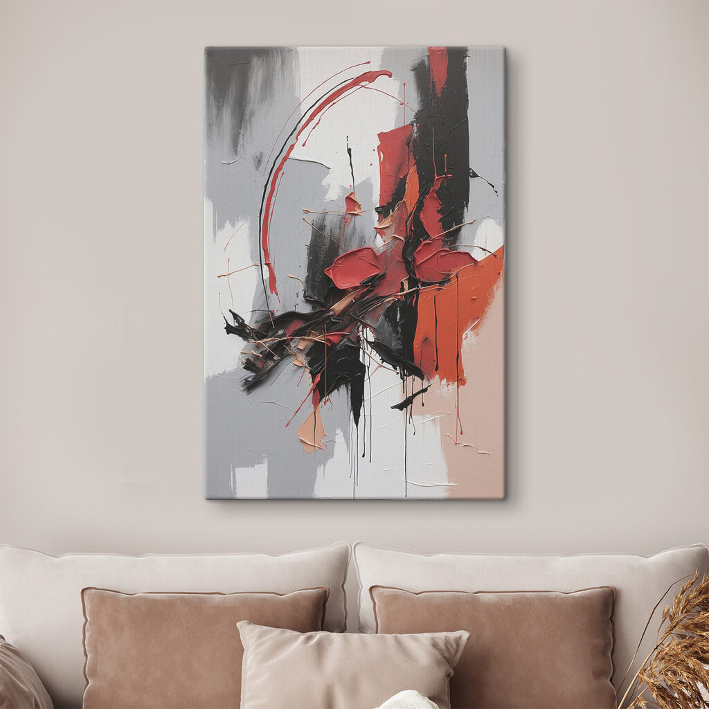 A painting of a person with different colors