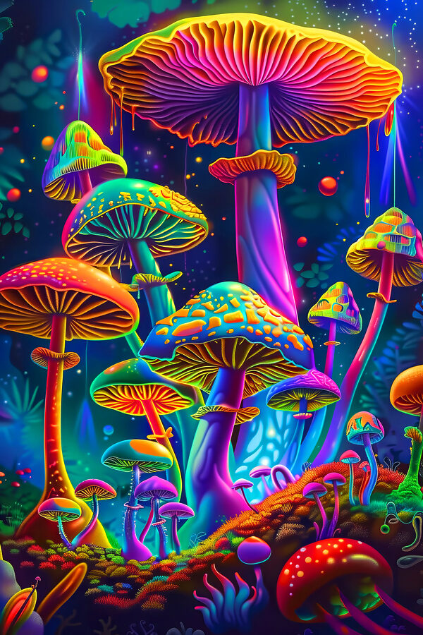 Ein bunter Pilz im Wald Ein bunter Pilz im Wald