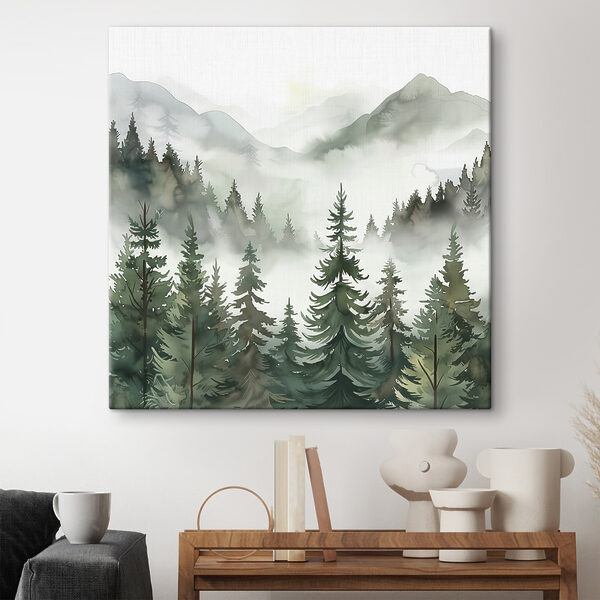 Eine Landschaft mit Bäumen und Bergen Wandbilder Eine Landschaft mit Bäumen und Bergen