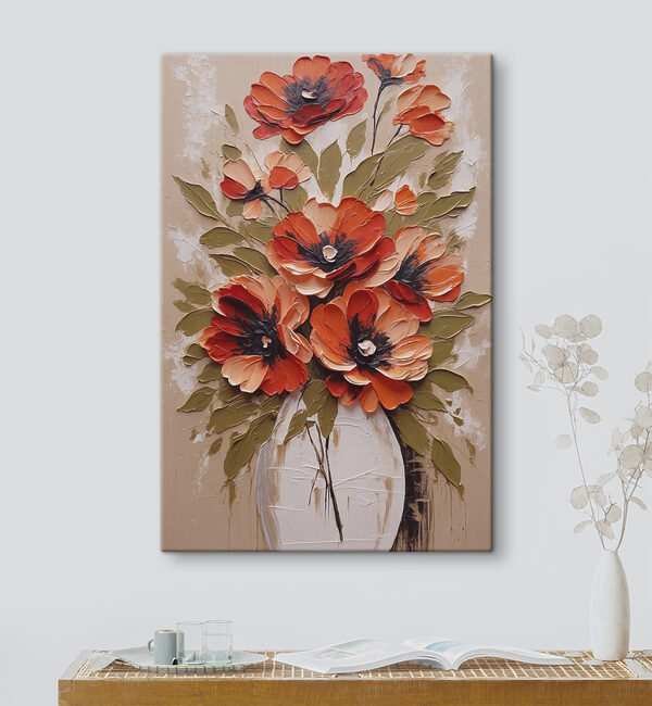Ein Gemälde mit Blumen in einer Vase Ein Gemälde mit Blumen in einer Vase