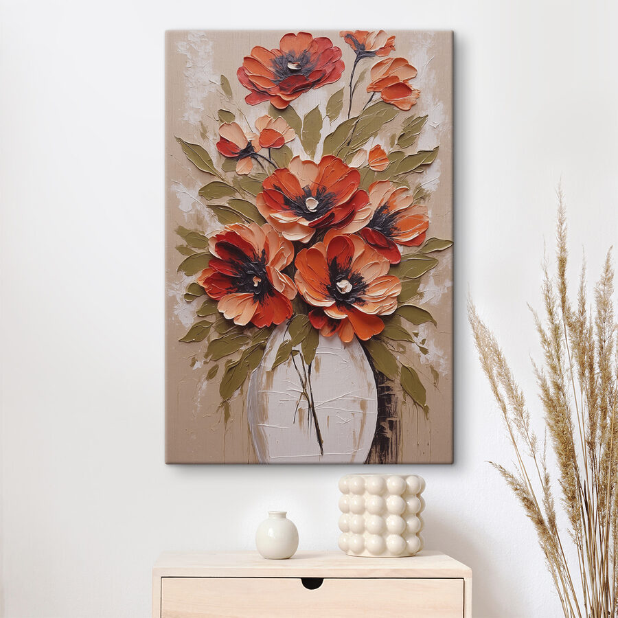 Ein Gemälde mit Blumen in einer Vase Ein Gemälde mit Blumen in einer Vase