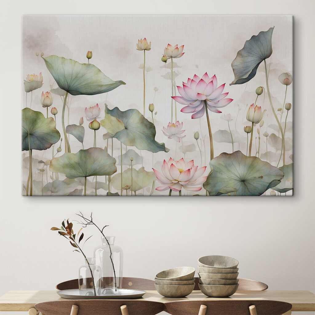 A painting of flowers and leaves A painting of flowers and leaves