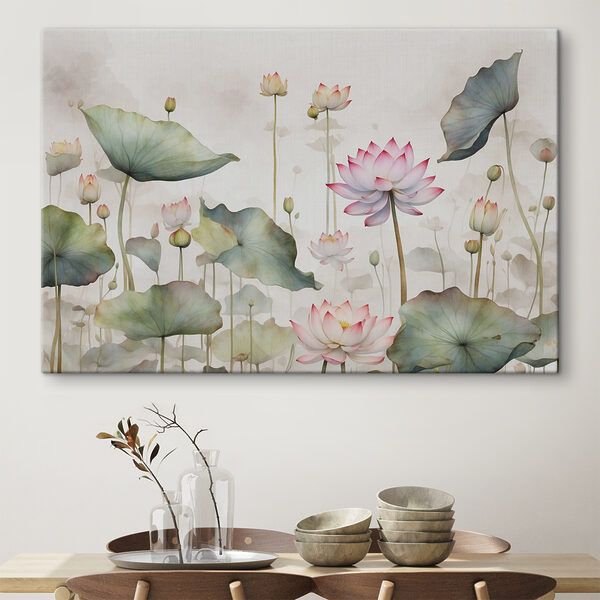 Ein Gemälde mit Blumen und Blättern Ein Gemälde mit Blumen und Blättern