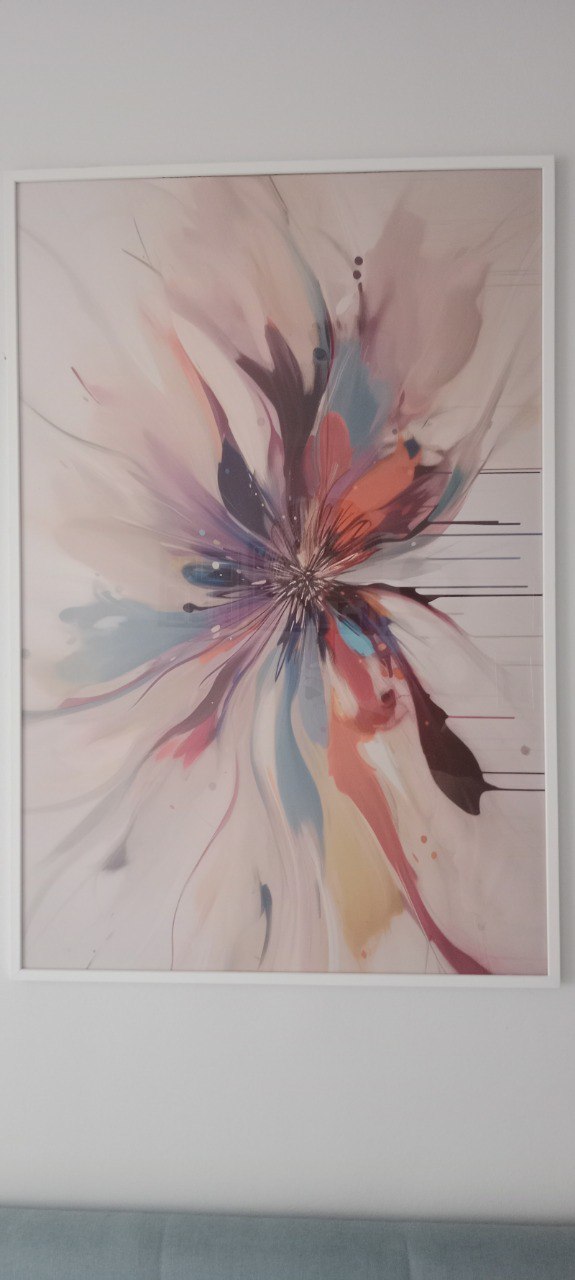 A colorful flower with a burst of paint A colorful flower with a burst of paint