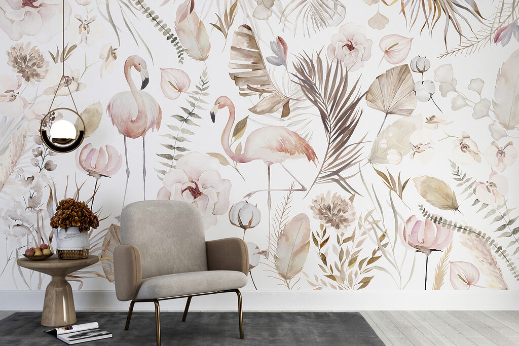 w00507pig4r 1024x683 - Ein Aquarell mit Flamingos und Blumen - tegory