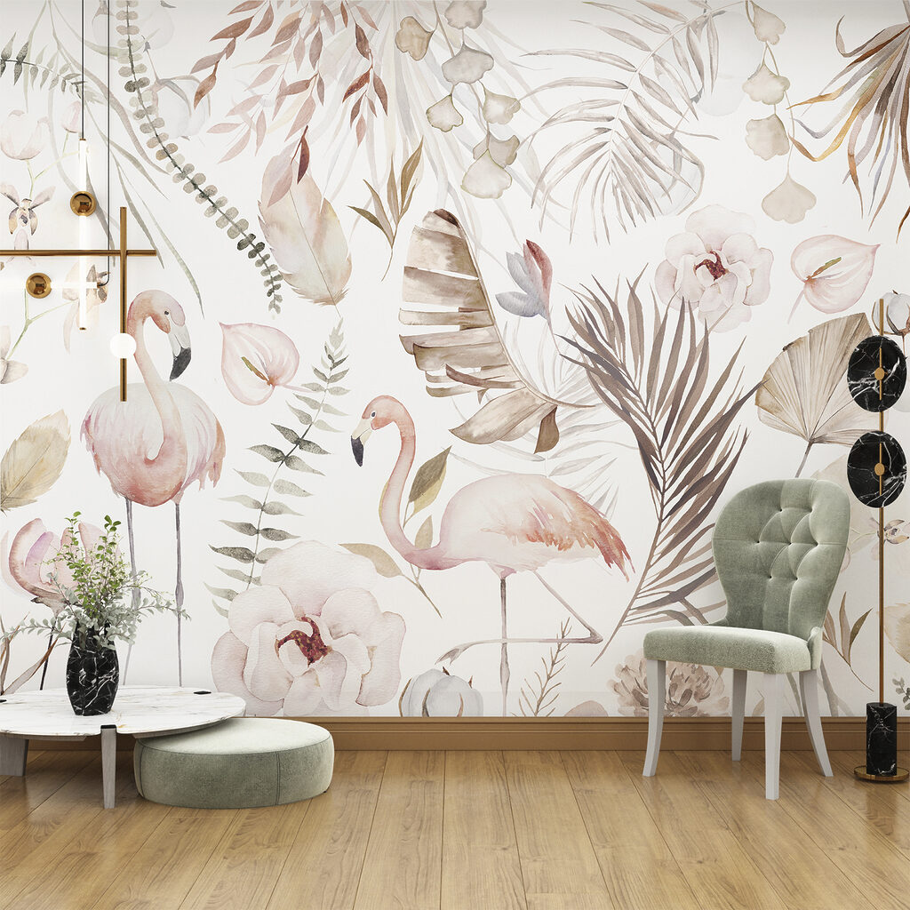 w00507pig6ms 1024x1024 - Ein Aquarell mit Flamingos und Blumen - tegory