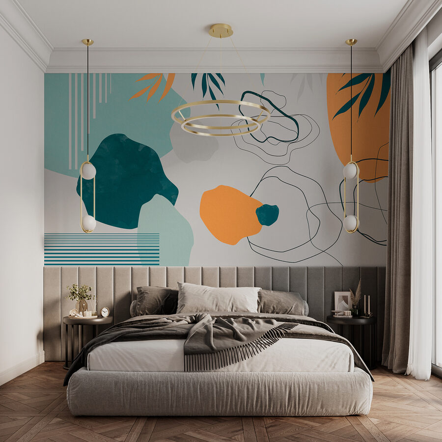 Eine bunte Kunst mit Blättern