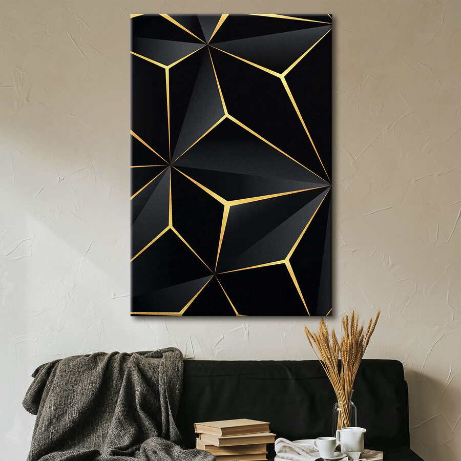 Elegantes schwarzes geometrisches Design mit Akzenten