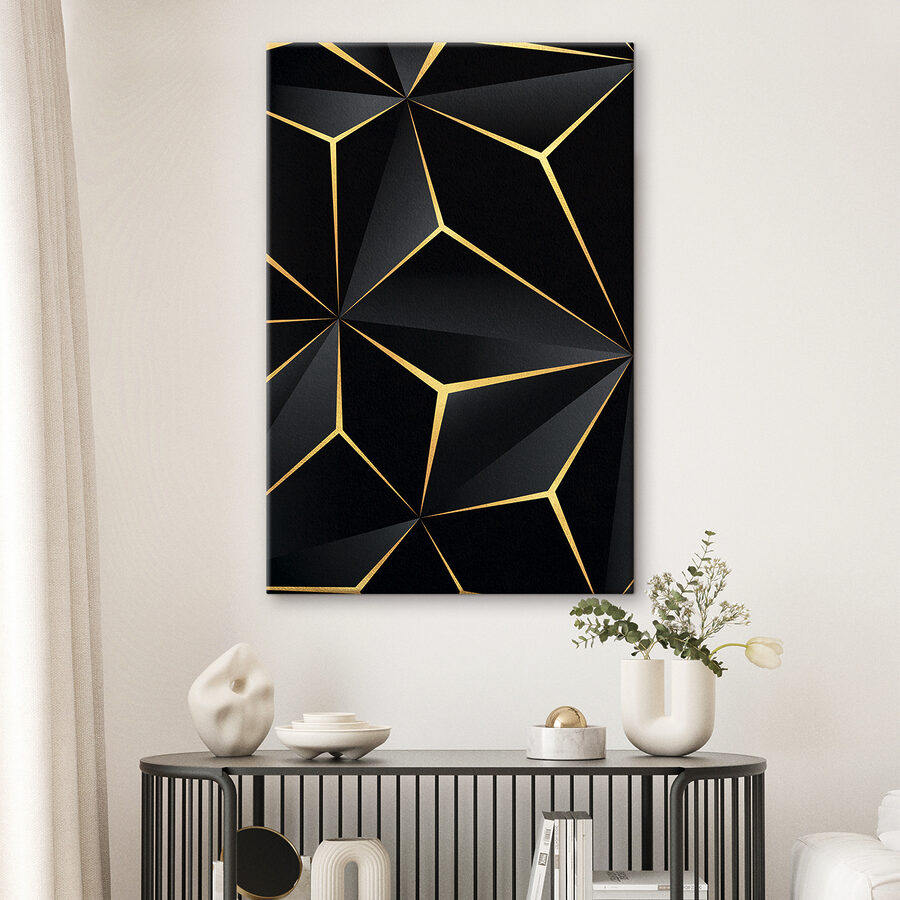 Elegantes schwarzes geometrisches Design mit Akzenten