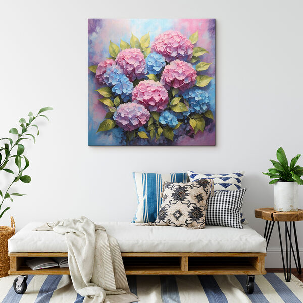 Ein Gemälde mit Blumen und Blättern Ein Gemälde mit Blumen und Blättern