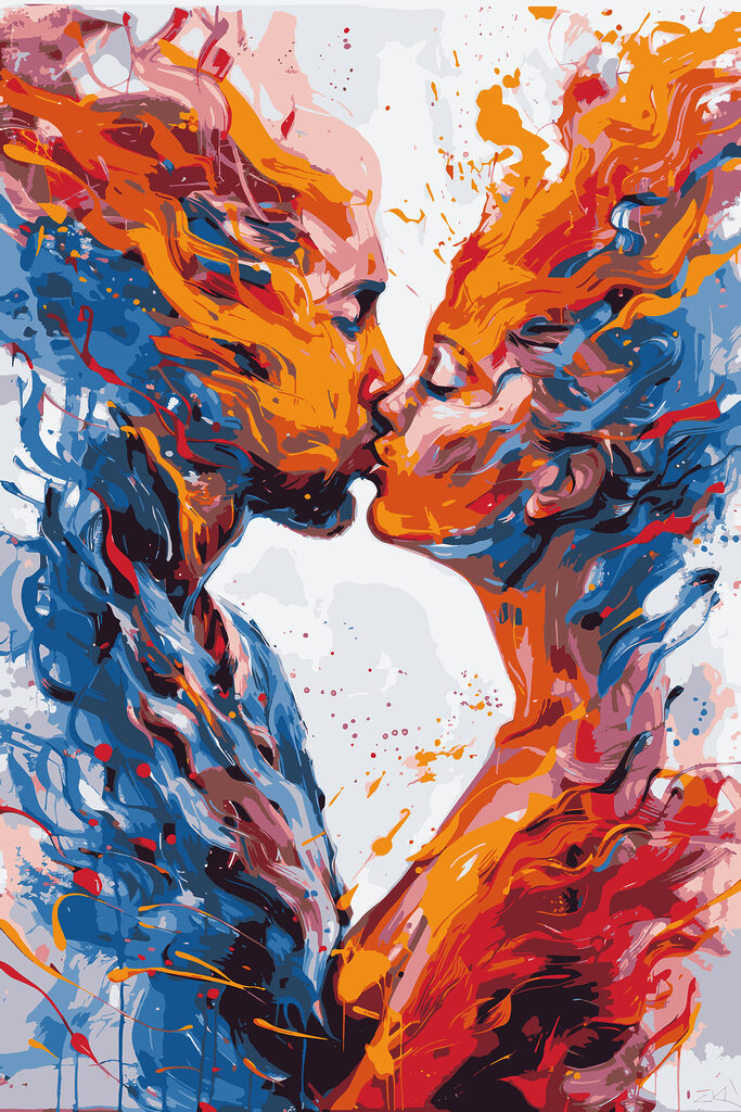 A man and woman kissing