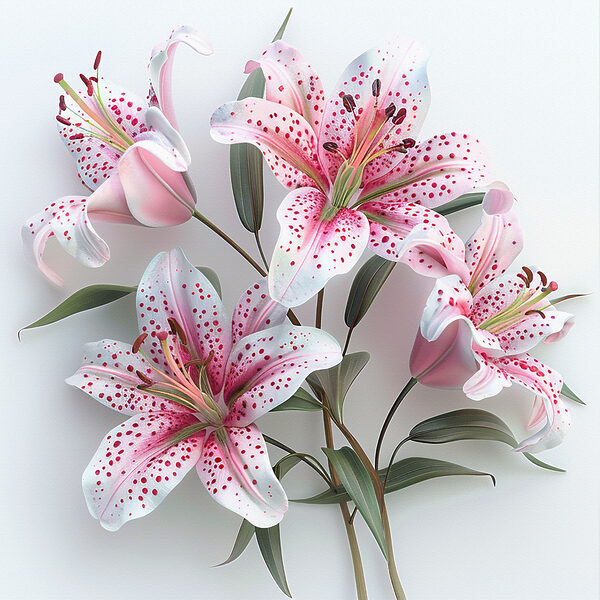 Eine Gruppe von rosa und weißen Blumen Eine Gruppe von rosa und weißen Blumen