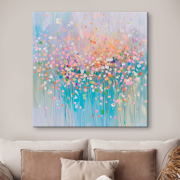 Ein Gemälde mit Blumen auf blauem Hintergrund s38426pig1m 600x600 - Ein Gemälde mit Blumen auf blauem Hintergrund
