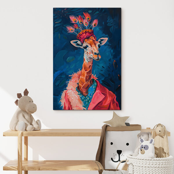 Eine Giraffe mit einem Hut Eine Giraffe mit einem Hut