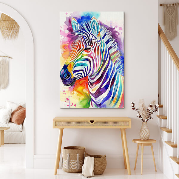 Ein buntes Zebra mit Regenbogenfarben Ein buntes Zebra mit Regenbogenfarben
