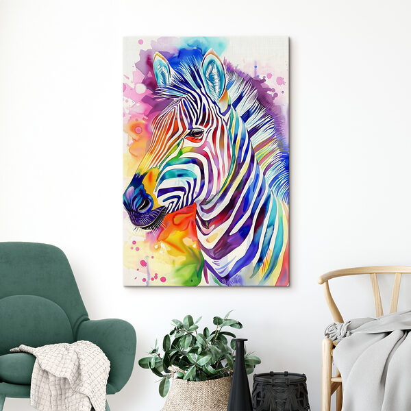 Ein buntes Zebra mit Regenbogenfarben Ein buntes Zebra mit Regenbogenfarben