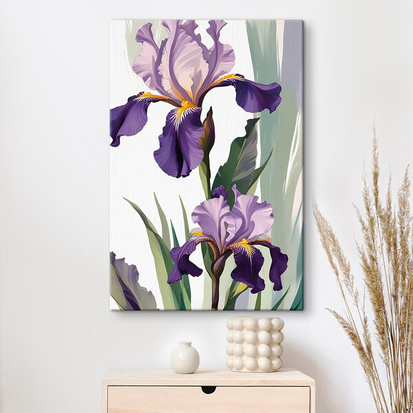 Eine violette und gelbe Schwertlilie Eine violette und gelbe Schwertlilie
