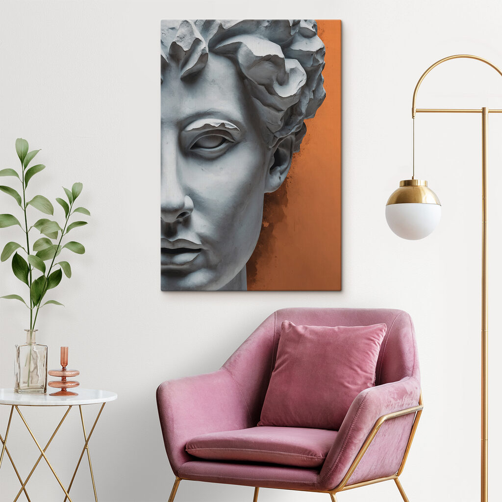 A statue of a man's face