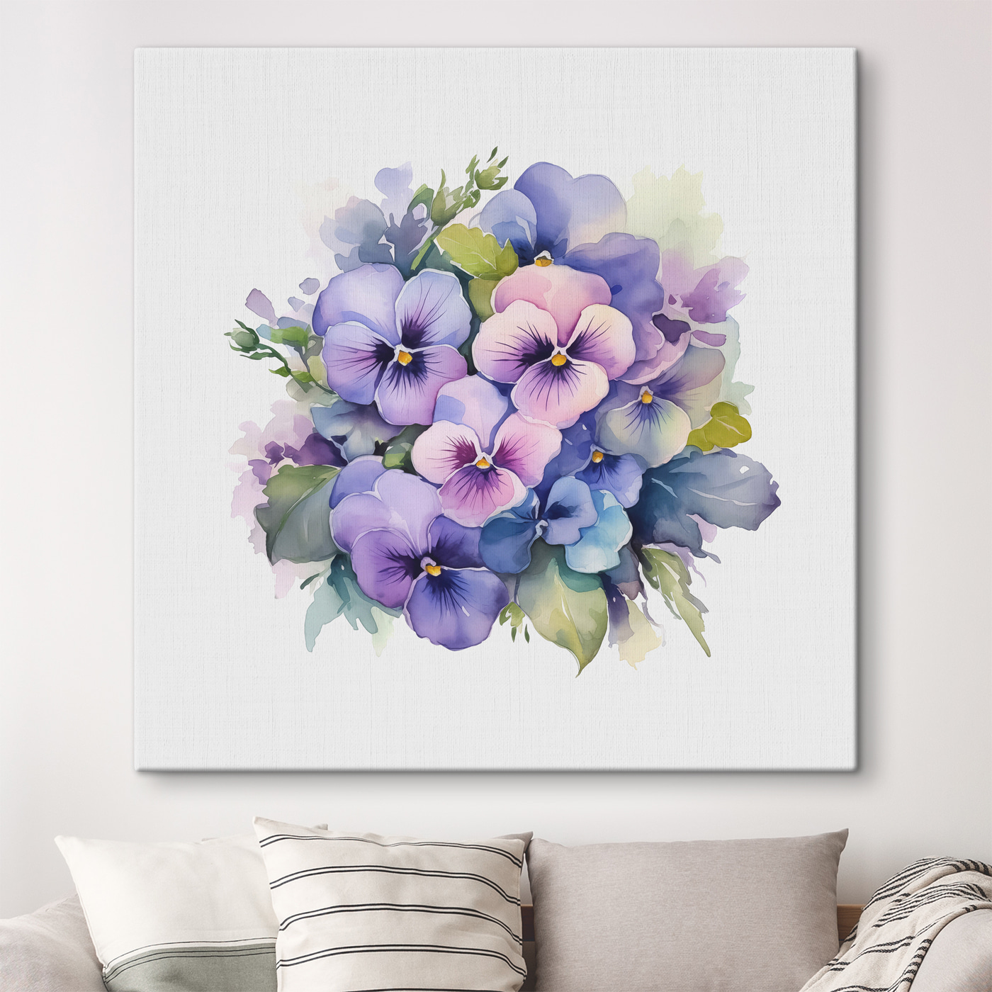 A bouquet of purple and blue flowers