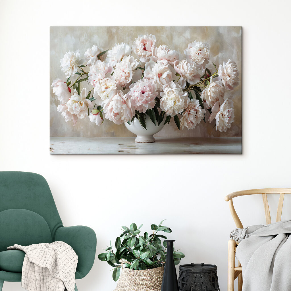 A vase of white flowers