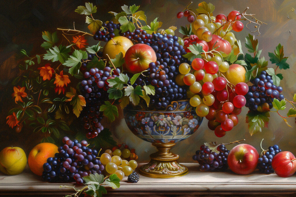 Ein Gemälde mit Obst in einer Vase s38468p 1024x683 - Ein Gemälde mit Obst in einer Vase