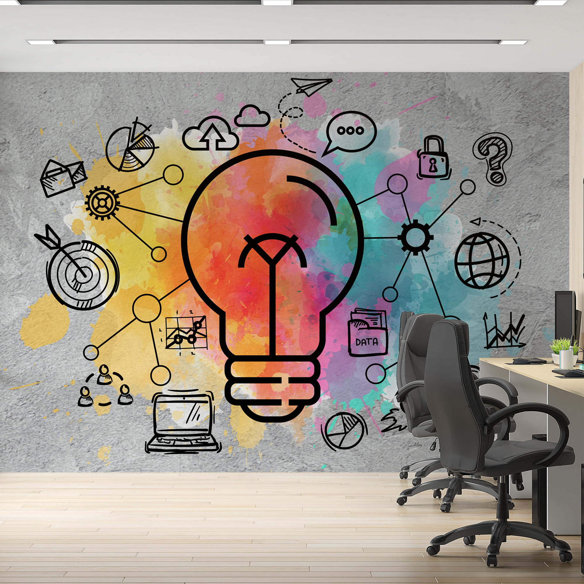 w00614piw3ms - Eine Glühbirne mit einem bunten Hintergrund - tegory