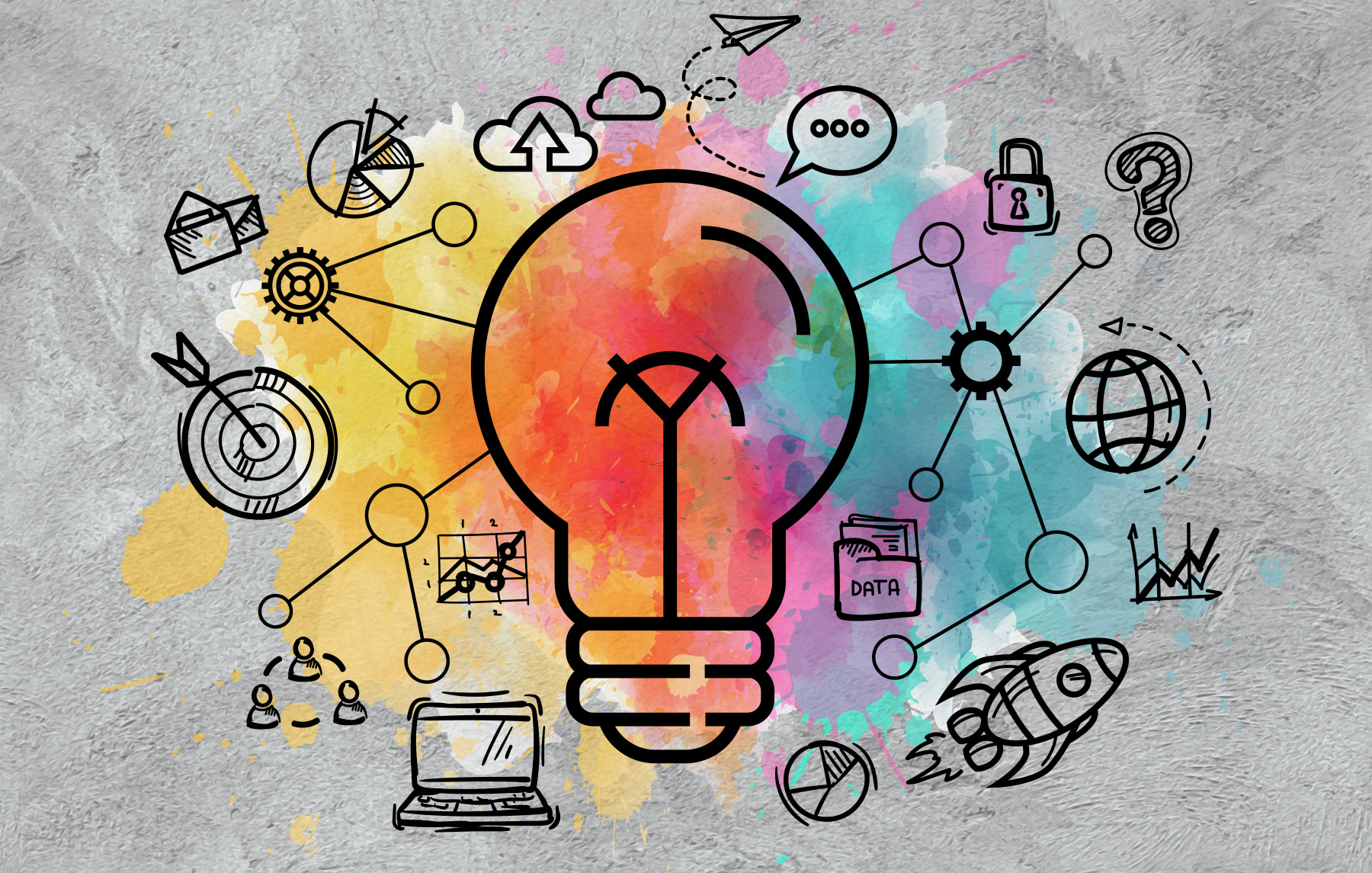 w00614p - Eine Glühbirne mit einem bunten Hintergrund - tegory