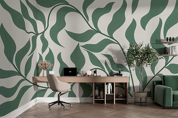Ein grünes Blatt auf weißem Hintergrund Ein grünes Blatt auf weißem Hintergrund
