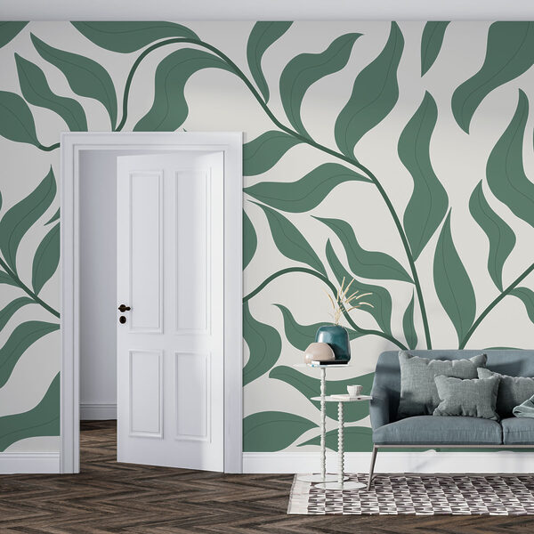 Ein grünes Blatt auf weißem Hintergrund Ein grünes Blatt auf weißem Hintergrund