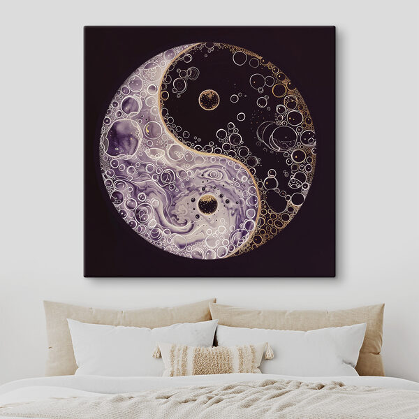 Ein Yin-Yang-Symbol mit Blasen Wandbilder Ein Yin-Yang-Symbol mit Blasen