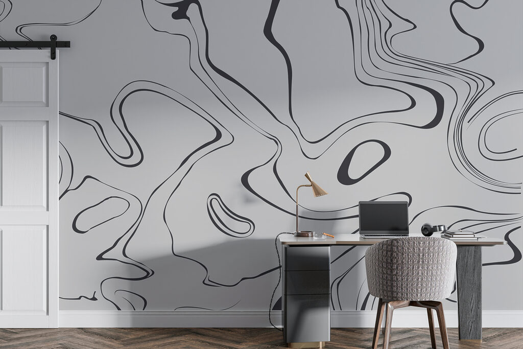 A grey and black swirls