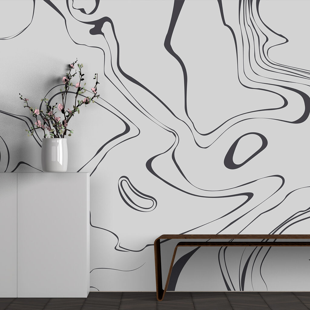 A grey and black swirls